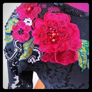 Black lace party dress